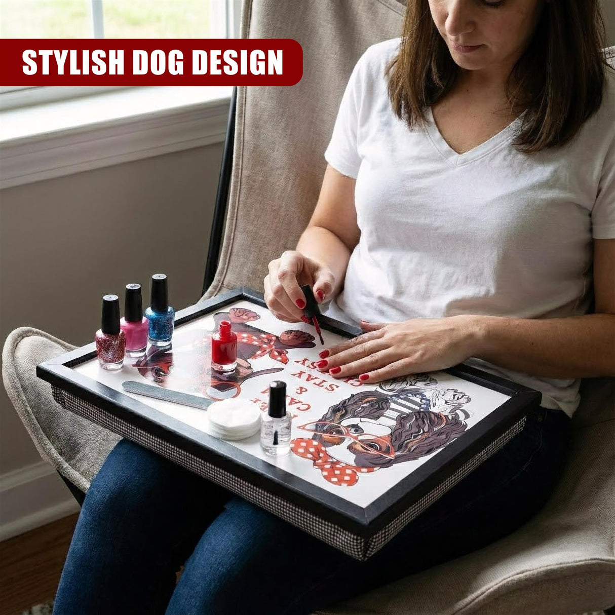 Keep Calm Lap Tray With Bean Bag Cushion