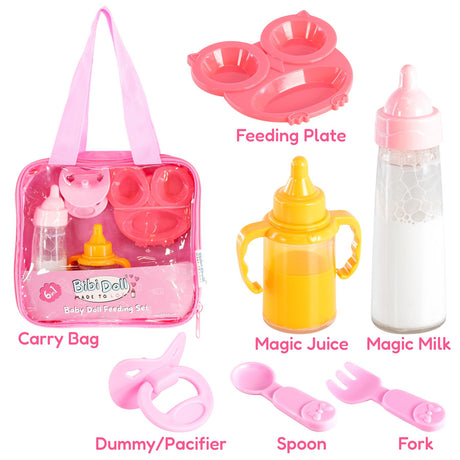 6 in 1 Doll Feeding Set Magic Milk Bottle by BiBi Doll - UKBuyZone