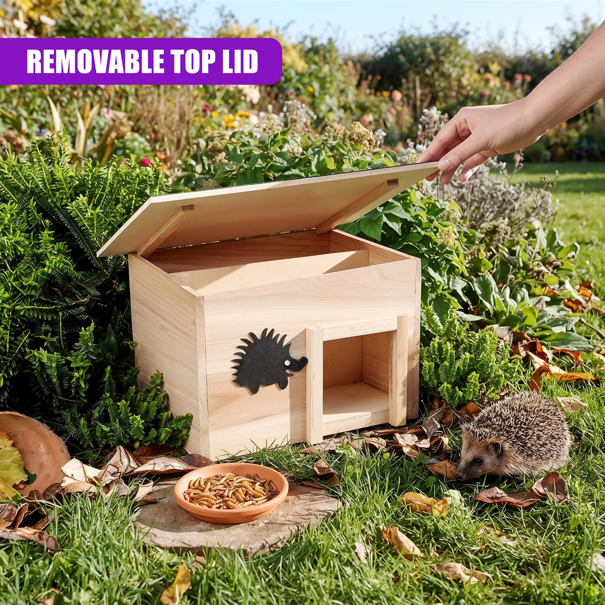Wooden Hedgehog House