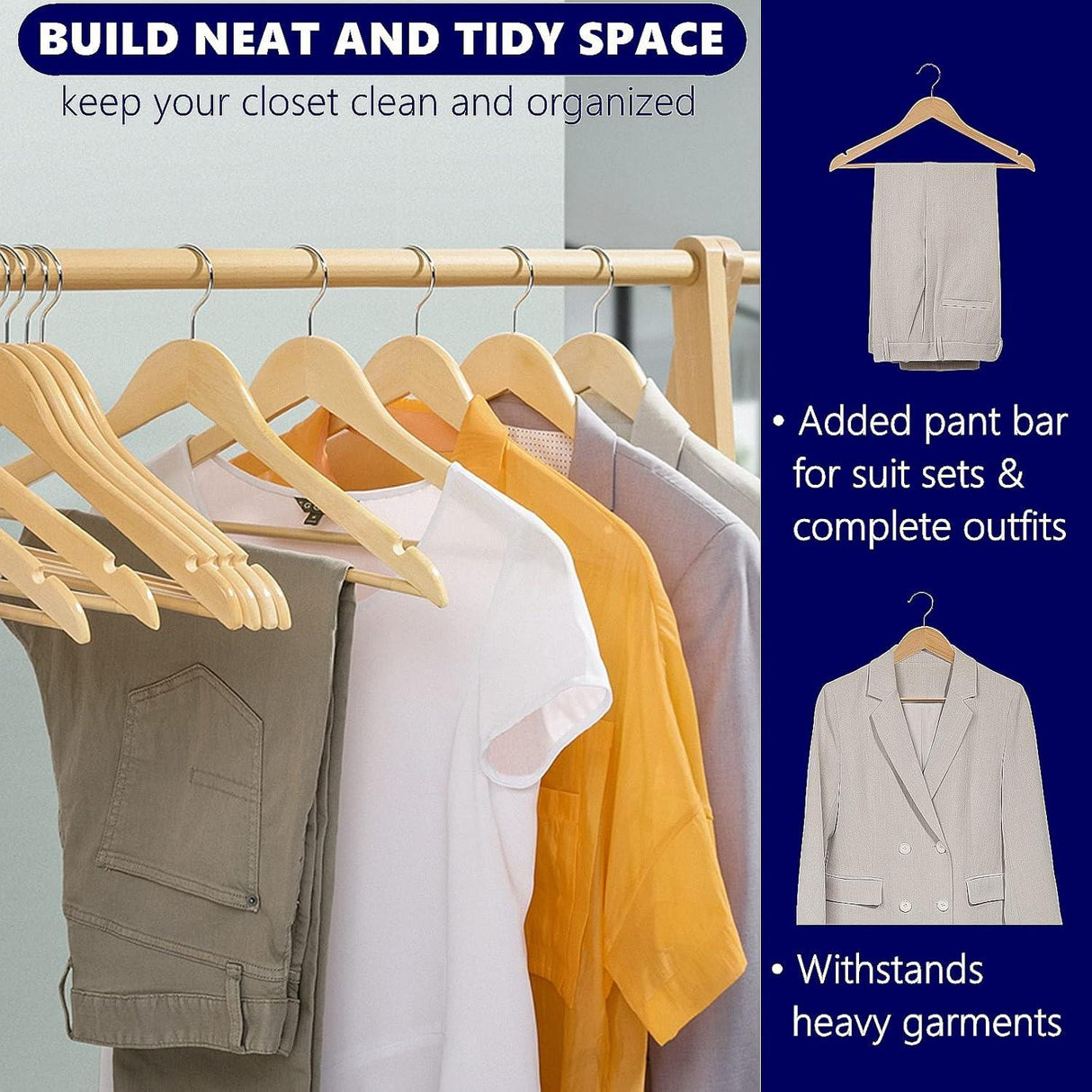 Wooden Coat Hangers by GEEZY - UKBuyZone