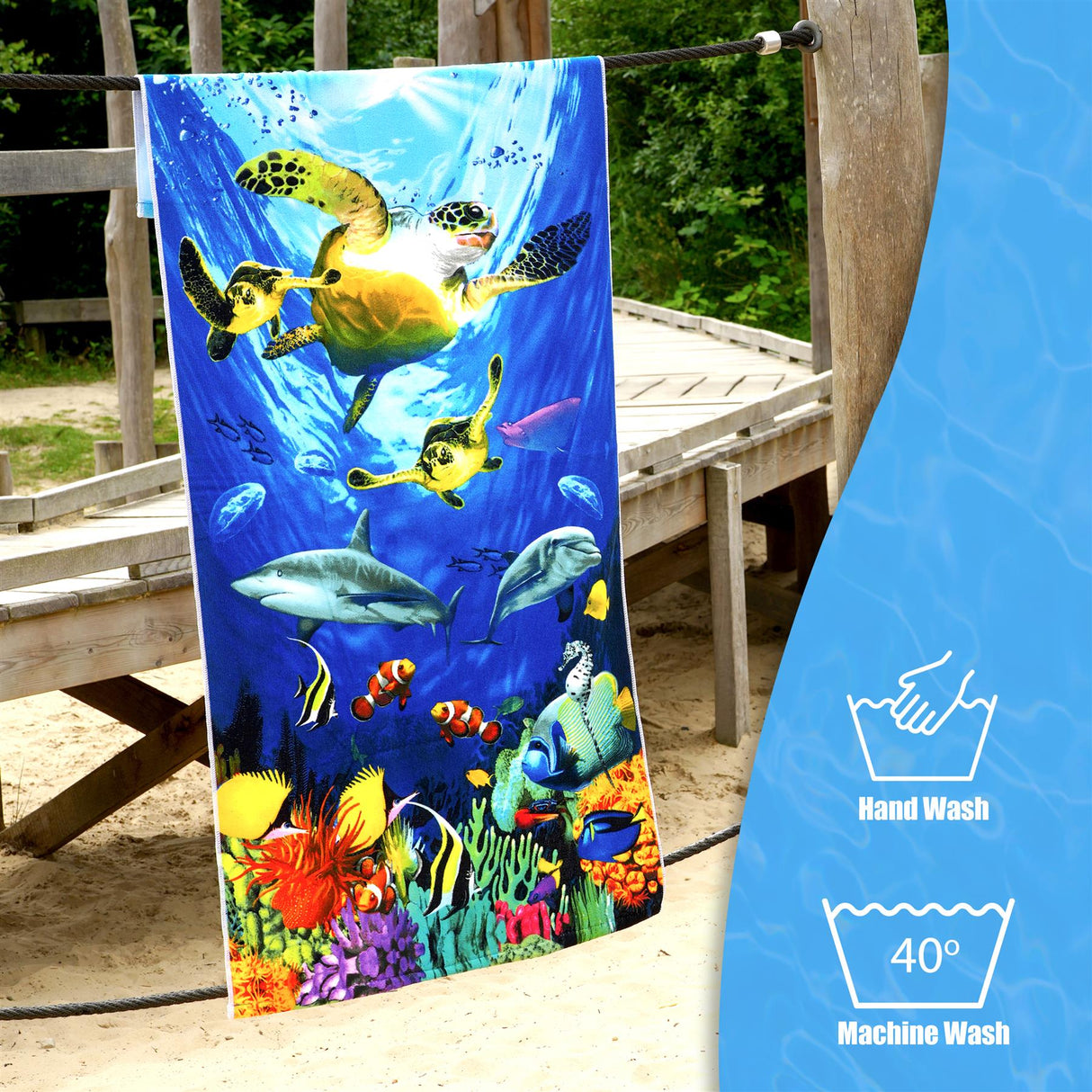 Ocean Turtles Design Large Towel by GEEZY - UKBuyZone