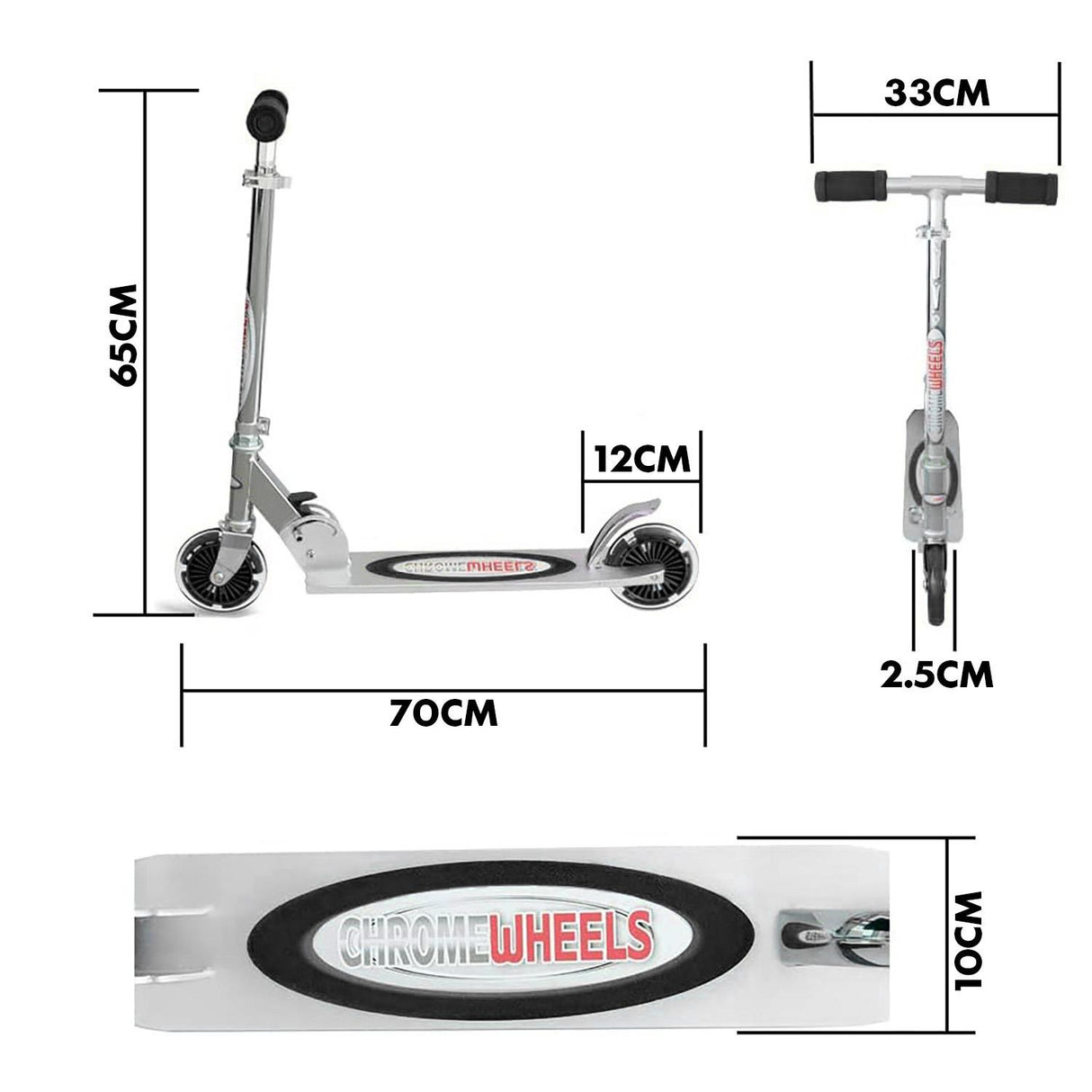 Foldable Kids Scooter Black by The Magic Toy Shop - UKBuyZone