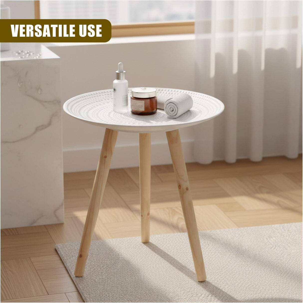 Round White Side Table
