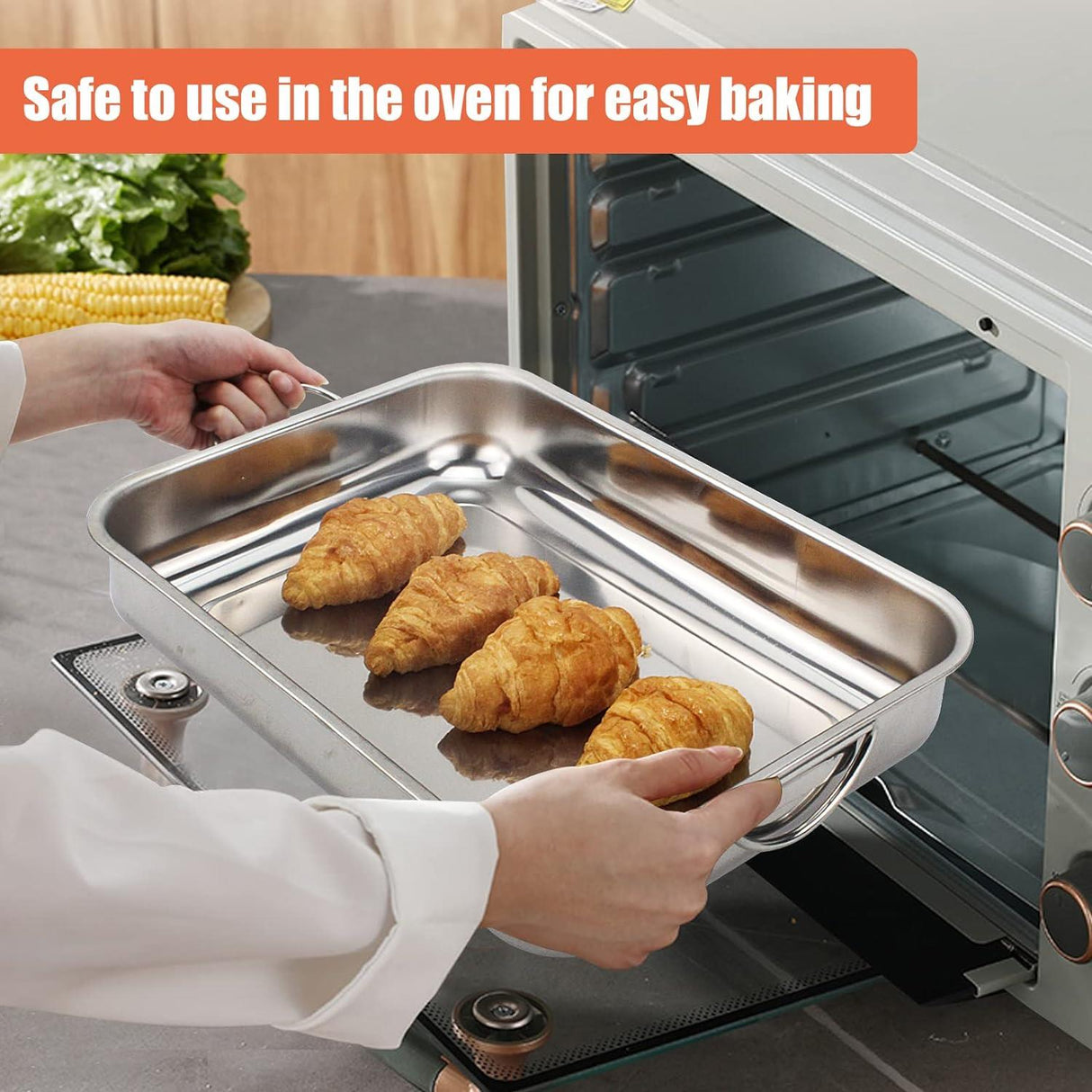 Stainless Steel Oven Roasting Tray by GEEZY - UKBuyZone