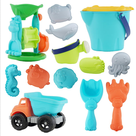 Sand Truck & Accessories Set 16 Pieces by The Magic Toy Shop - UKBuyZone