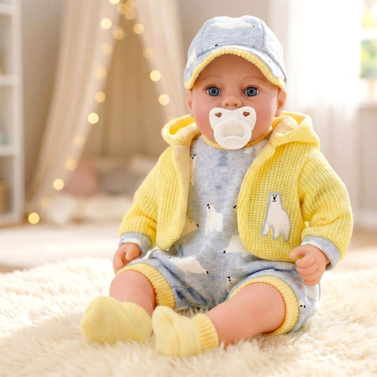 Baby Doll With Dummy & Sounds Yellow