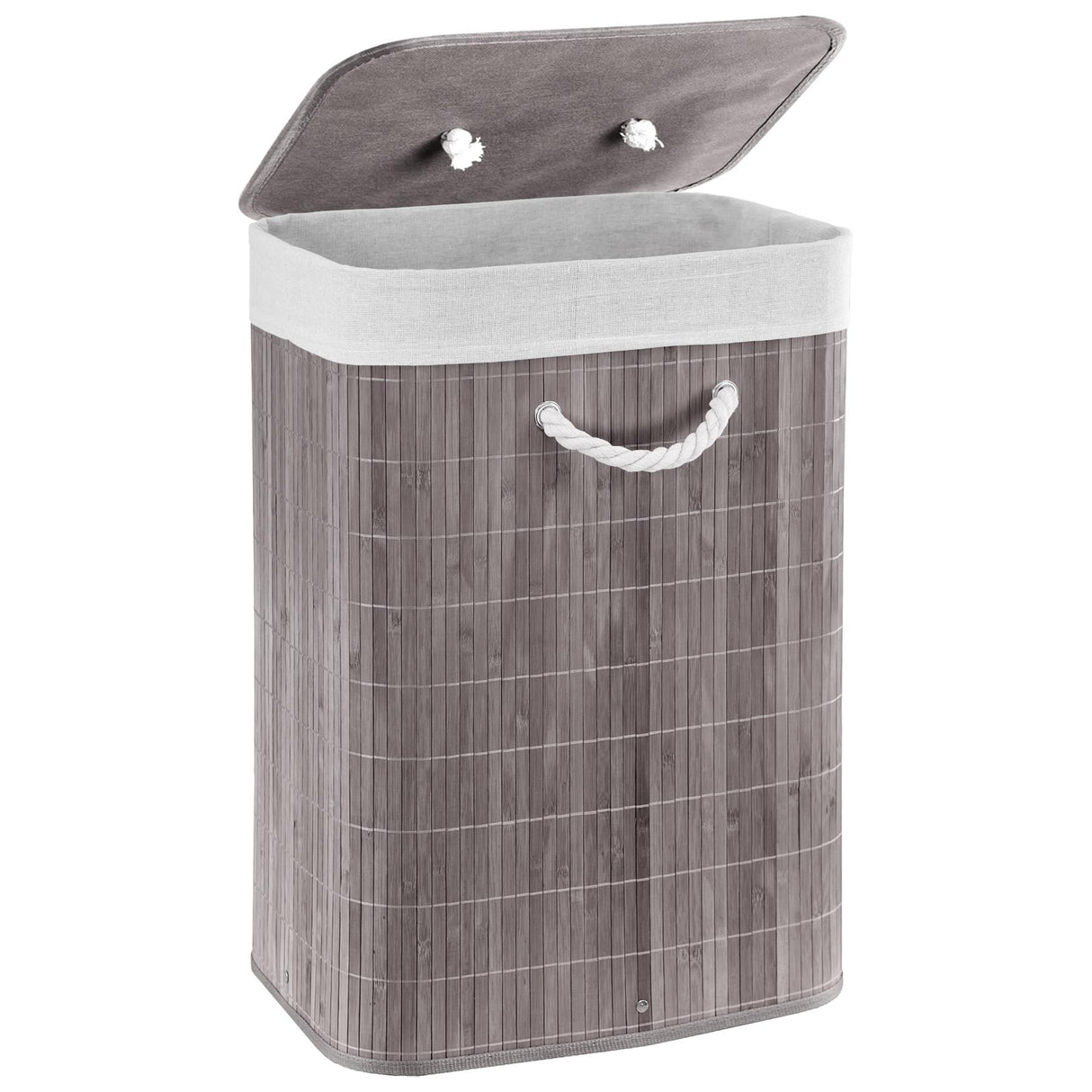 Rectangular Bamboo Basket Grey by GEEZY - UKBuyZone