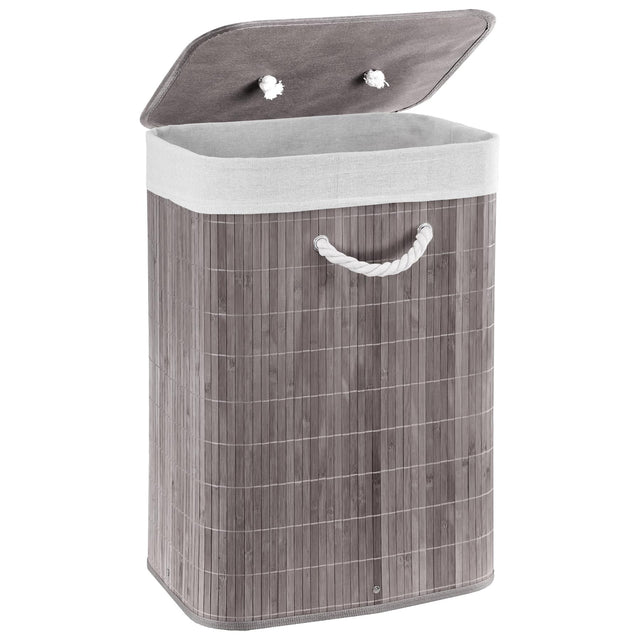 Rectangular Bamboo Basket Grey by GEEZY - UKBuyZone