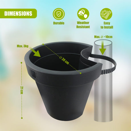 Black Drainpipe Planter by GEEZY - UKBuyZone