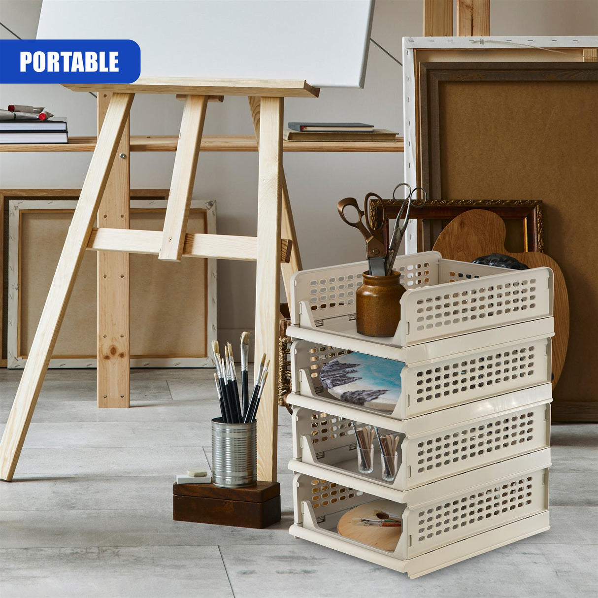 Foldable Shelf Drawers Set of 4 by GEEZY - UKBuyZone