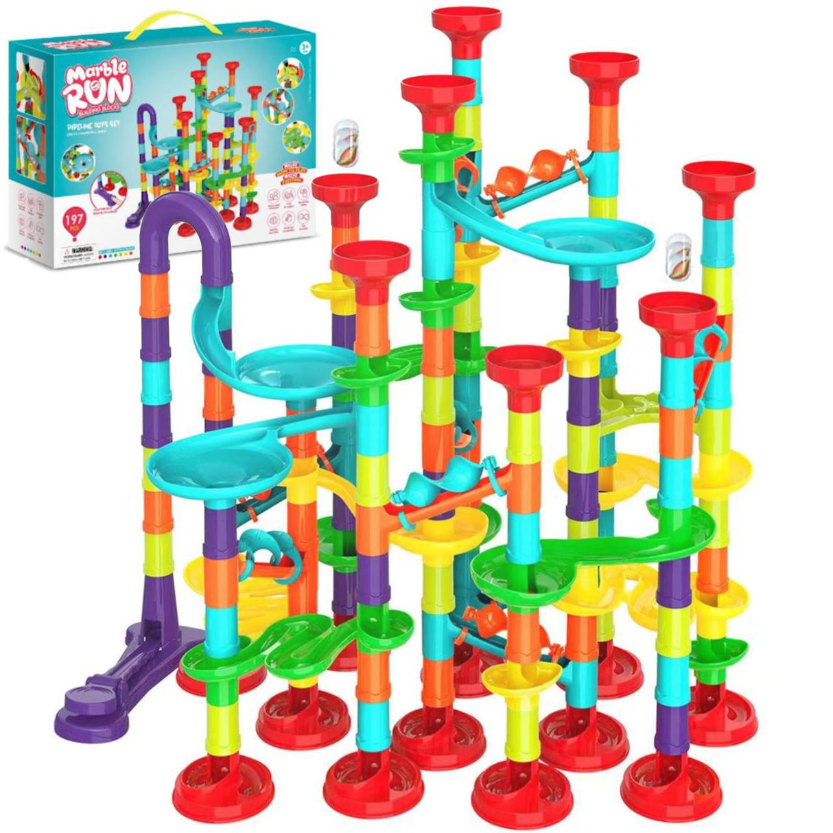 197 Pieces Marble Run Game by The Magic Toy Shop - UKBuyZone
