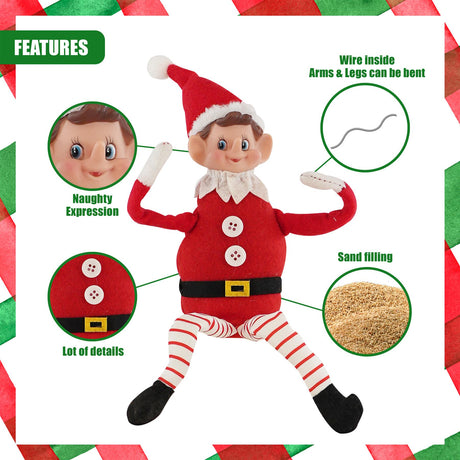 Christmas Elf Plush Toy 35cm by The Magic Toy Shop - UKBuyZone