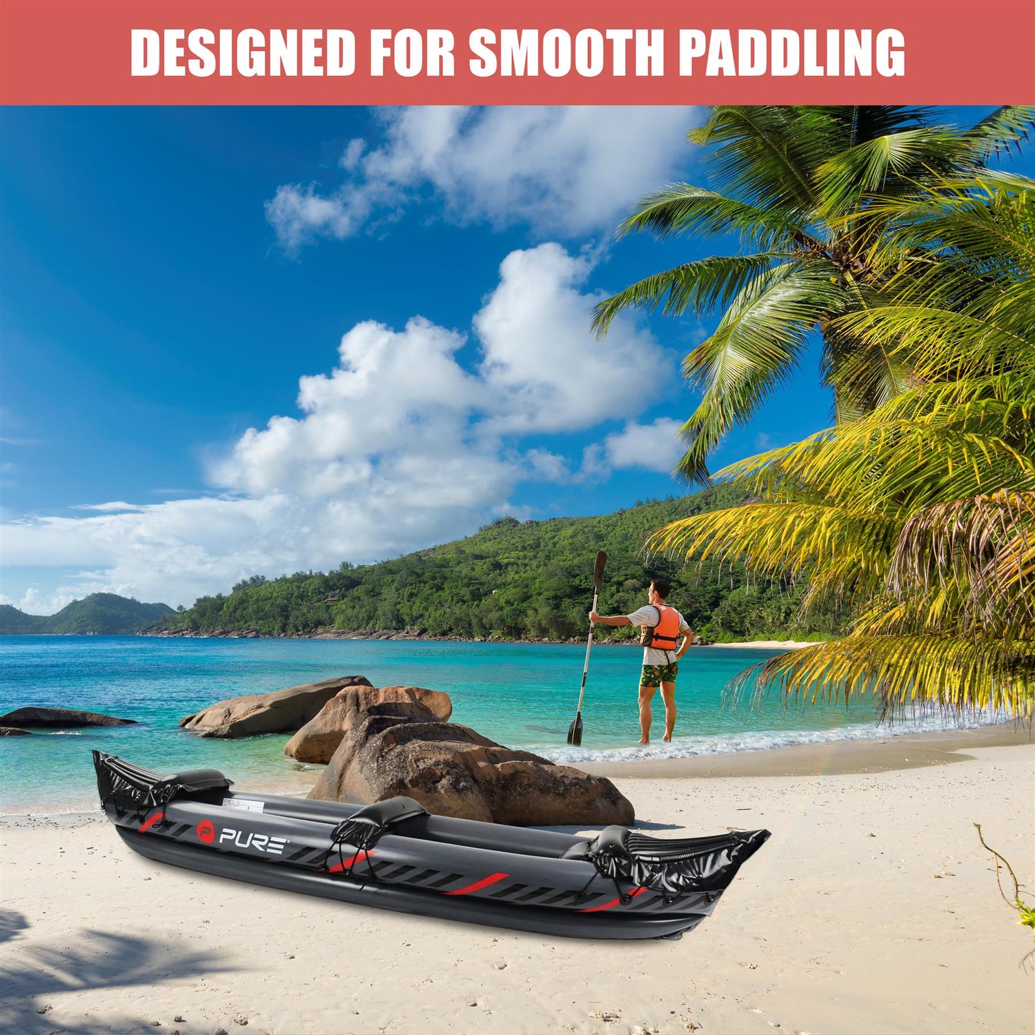 2 Person Inflatable Kayak with Accessories by Geezy - UKBuyZone