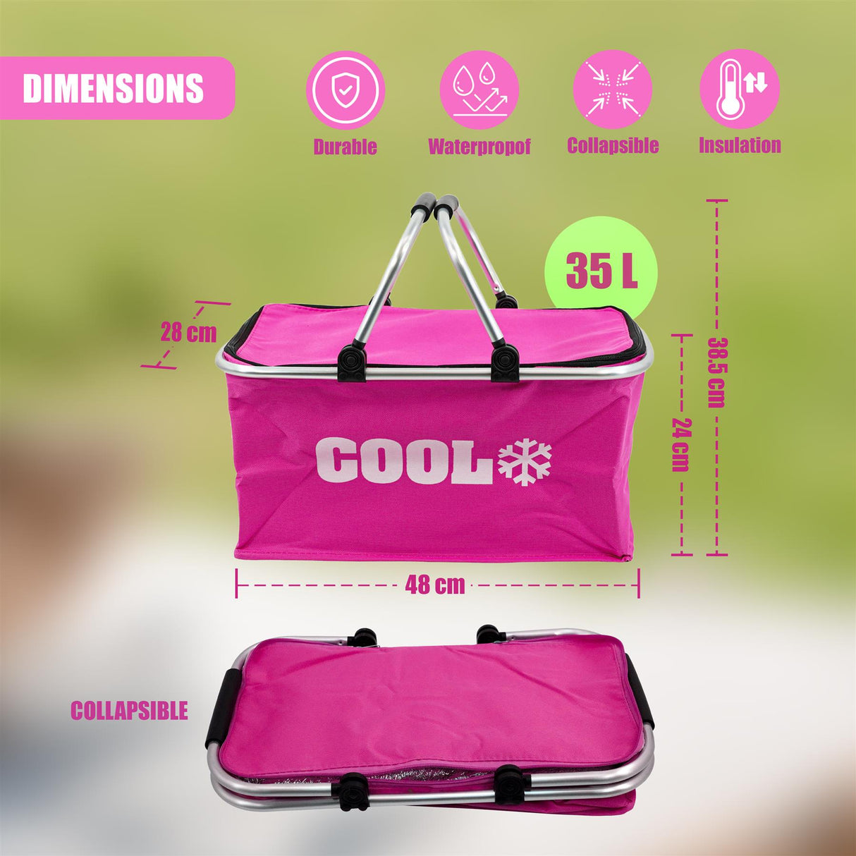 Pink Cooler Basket Bag by Geezy - UKBuyZone