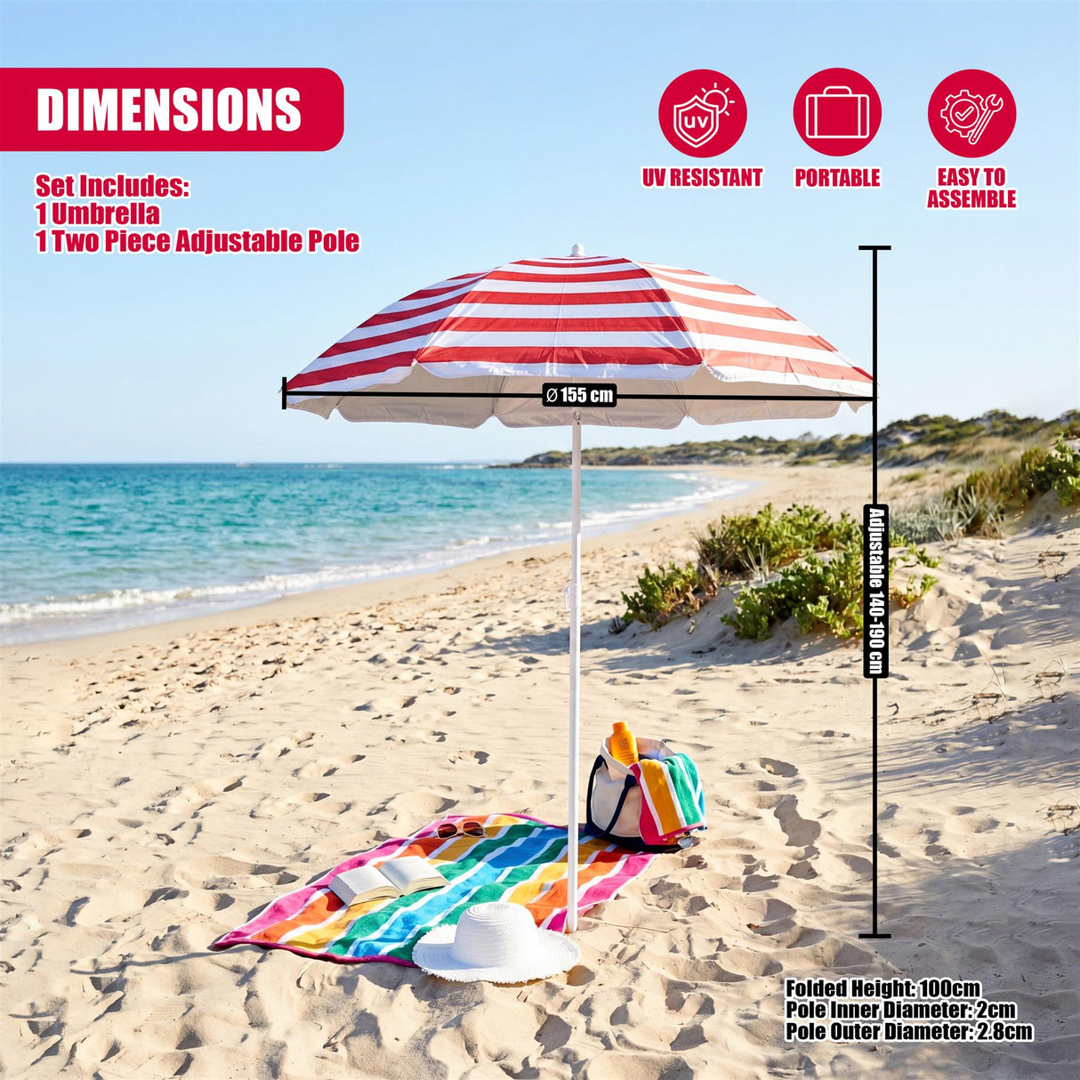 Red Striped Parasol