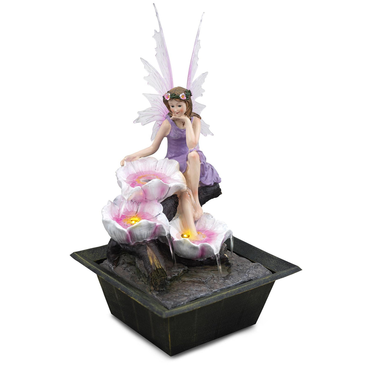 Fairy Water Feature Indoor With LED by GEEZY - UKBuyZone
