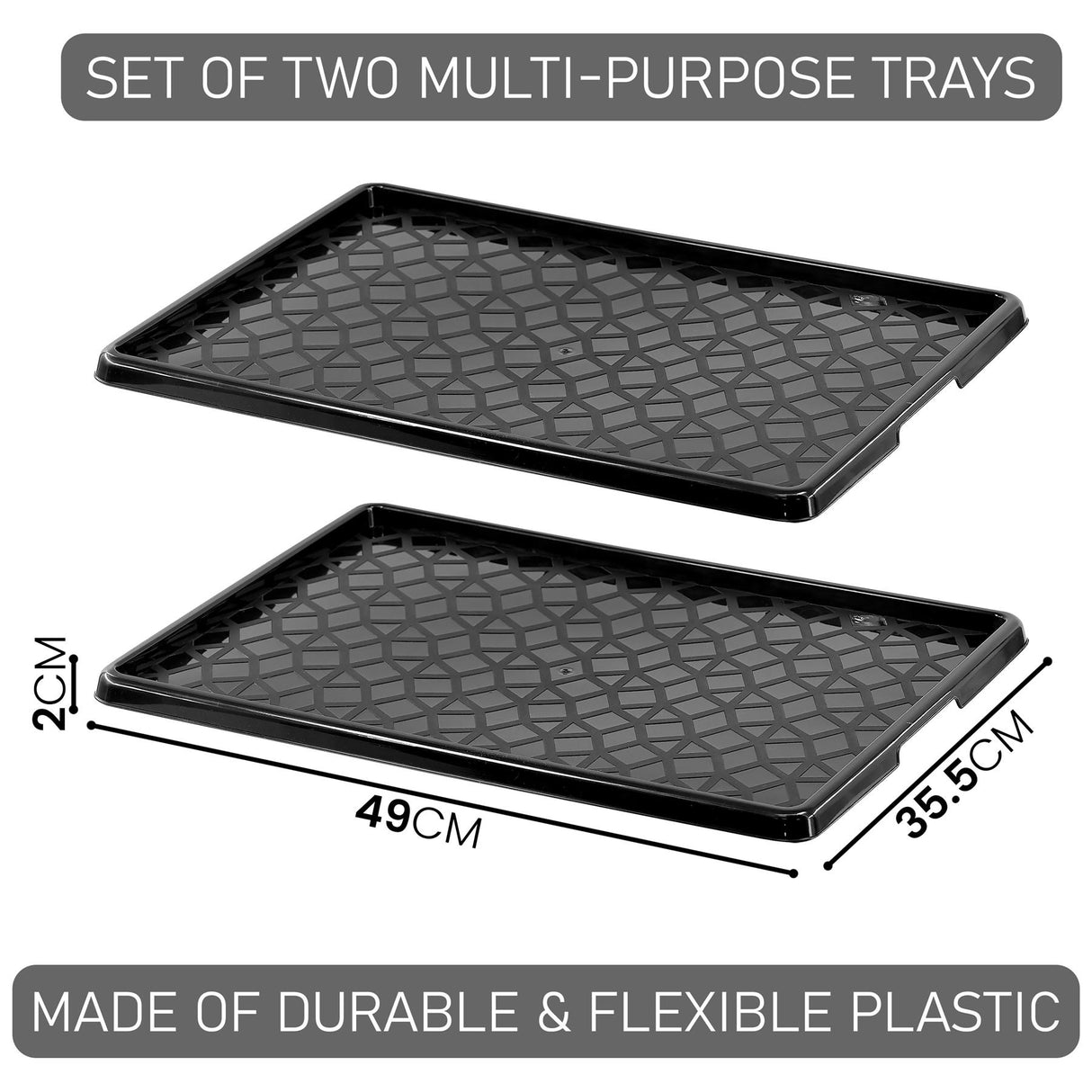 Plastic Shoe Tray Set of 2 by GEEZY - UKBuyZone