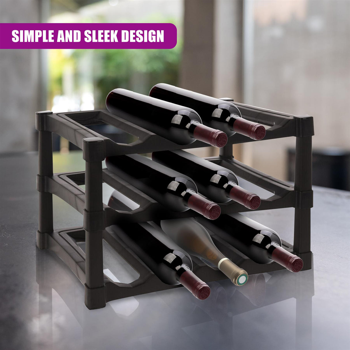 3 Tier Stackable 12 Bottle Wine Storage Rack