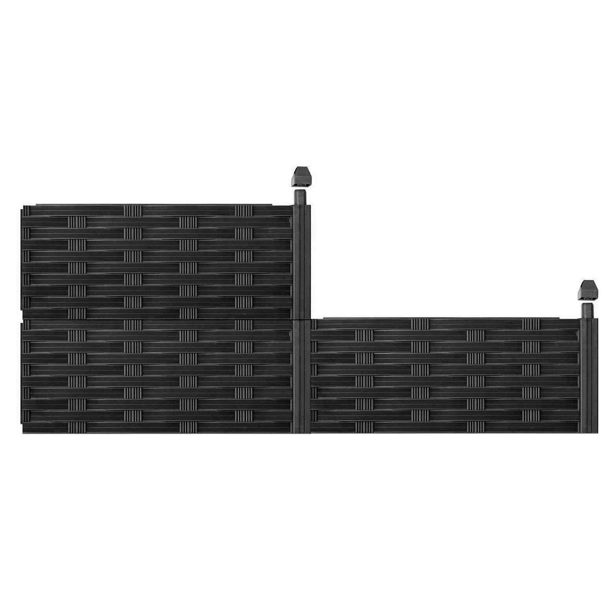 Raised Flower Bed Garden Fence Lawn Edging Rattan Effect Pot Planter, 4 Piece by GEEZY - UKBuyZone