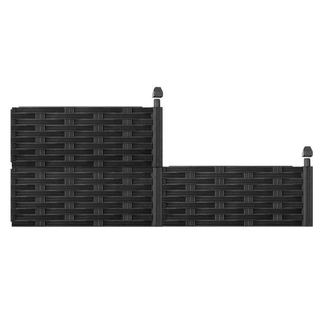 Raised Flower Bed Garden Fence Lawn Edging Rattan Effect Pot Planter, 4 Piece by GEEZY - UKBuyZone