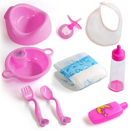 9 Piece Baby Dolls Accessories Set by BiBi Doll - UKBuyZone