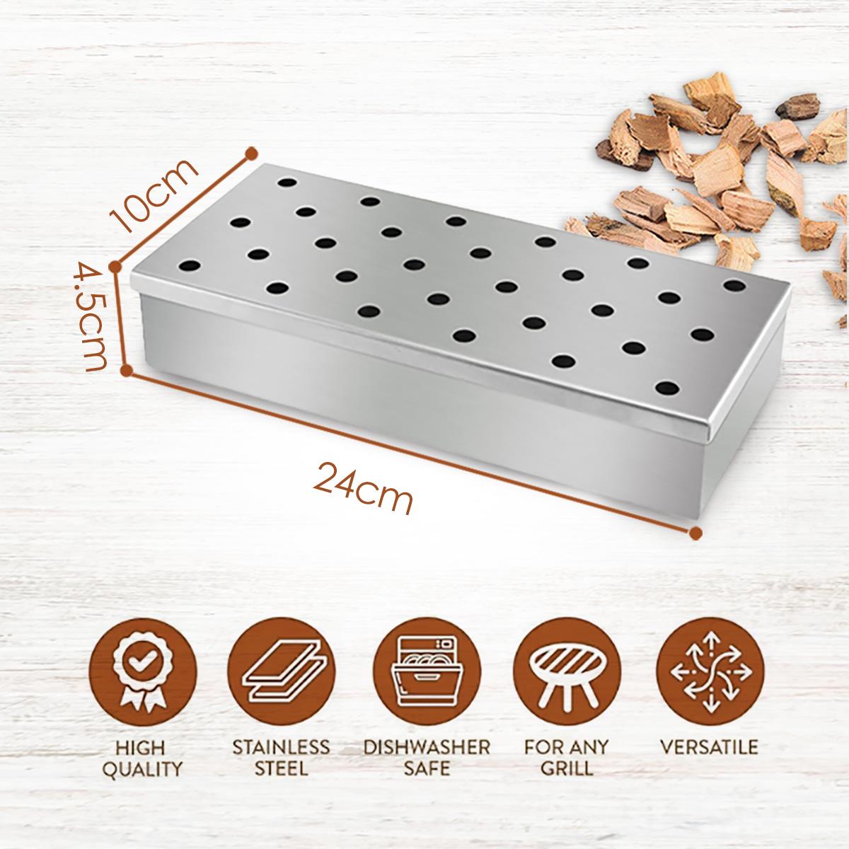 BBQ Smoker Box for Wooden Chips by GEEZY - UKBuyZone