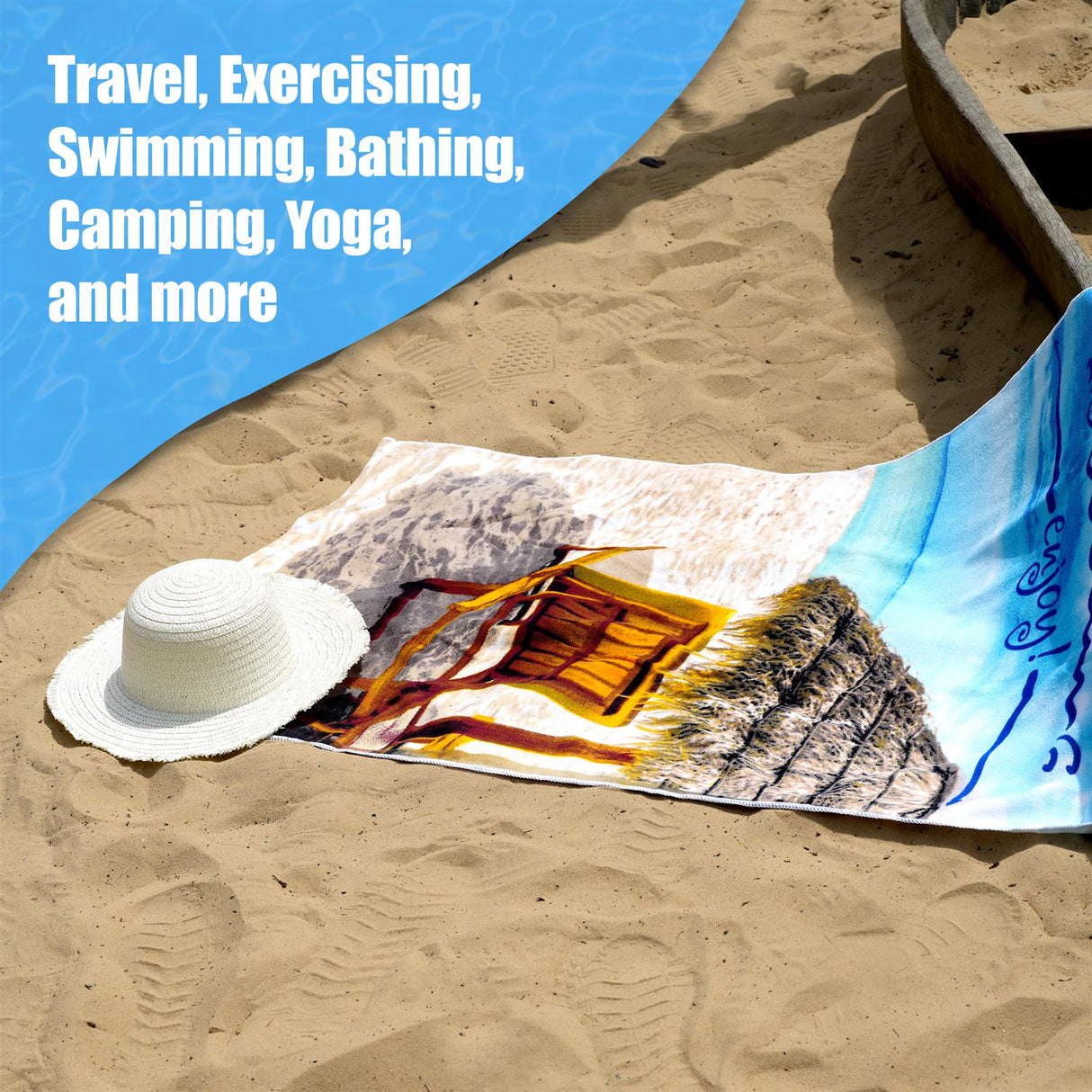 Hello Summer Design Large Towel by Geezy - UKBuyZone