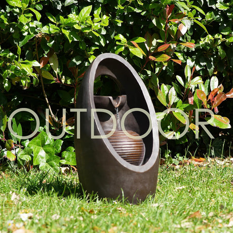 Oval Design Water Feature Outdoor With LED by GEEZY - UKBuyZone