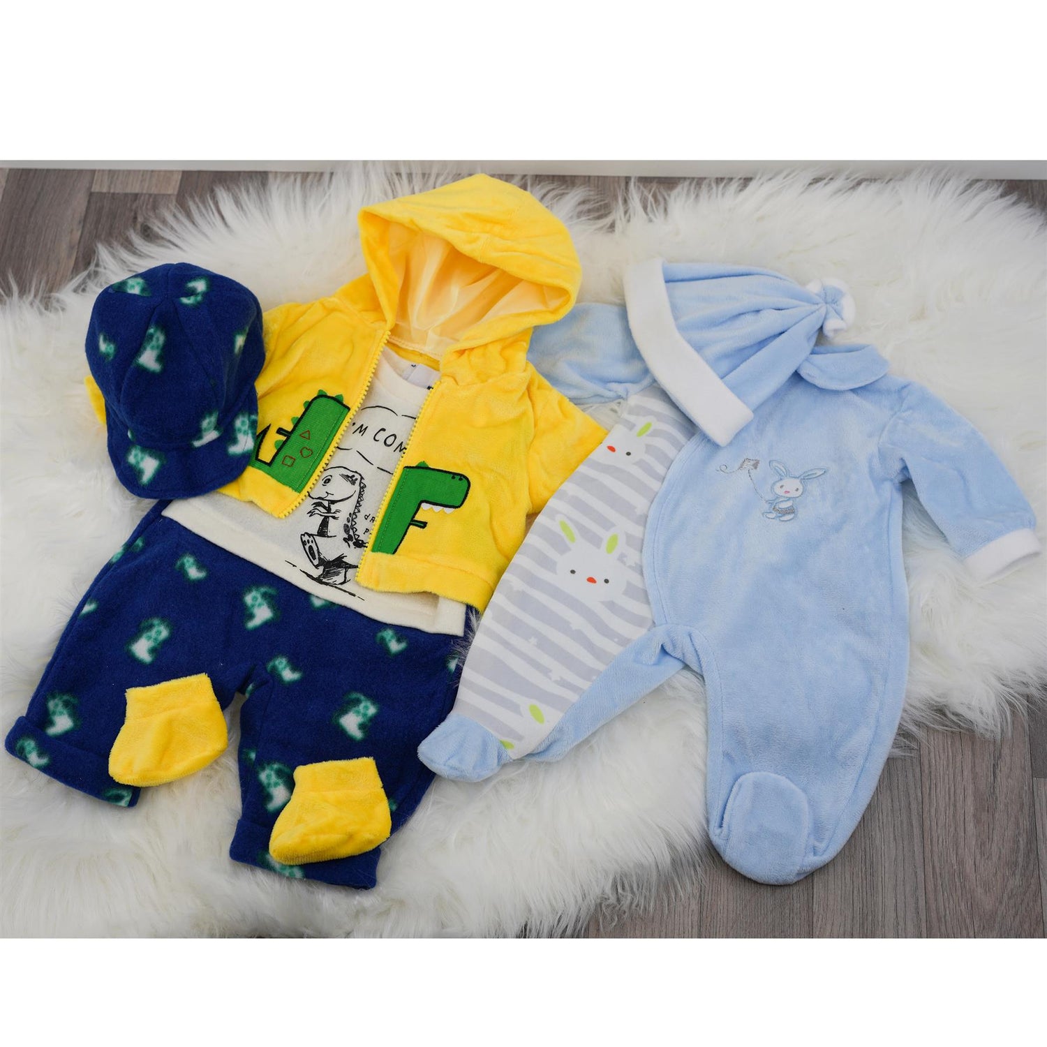 BiBi Outfits - Set of Two Doll Clothes (Blue & Dino) (50 cm / 20") by BiBi Doll - UKBuyZone