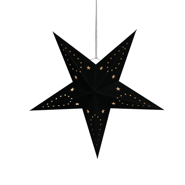 45 cm Black Velvet Star by Geezy - UKBuyZone