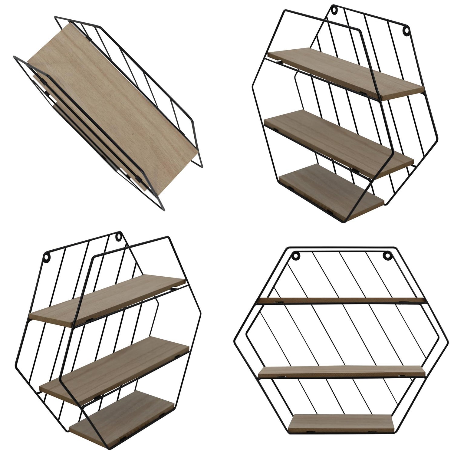 Modern Shelf of Metal Wire and Wood Perfect for Storaging Small Items by Geezy - UKBuyZone