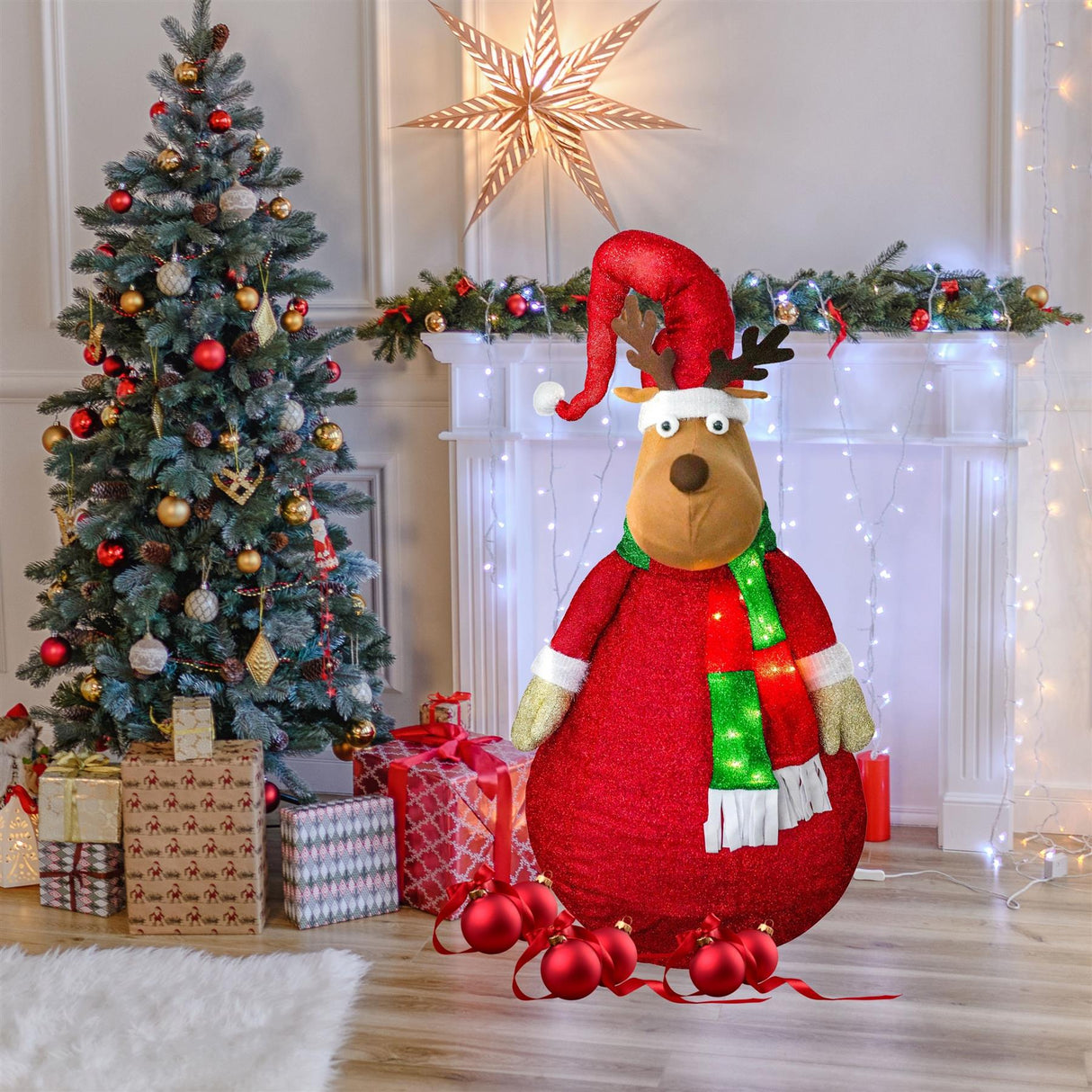 Collapsible Raindeer Christmas Decoration with LED lights by The Magic Toy Shop - UKBuyZone