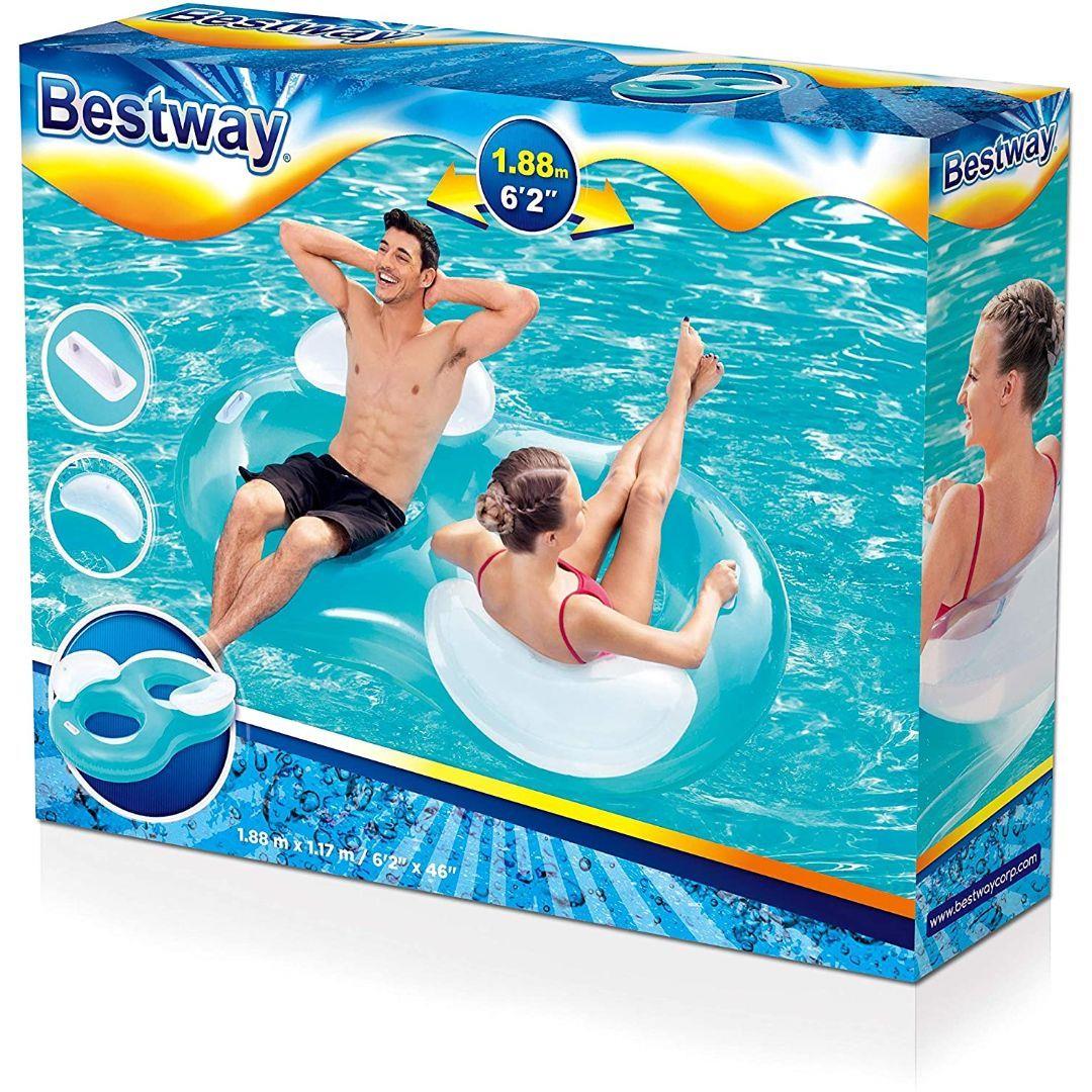 Blue Duo Swim Ring Lounger by Bestway - UKBuyZone