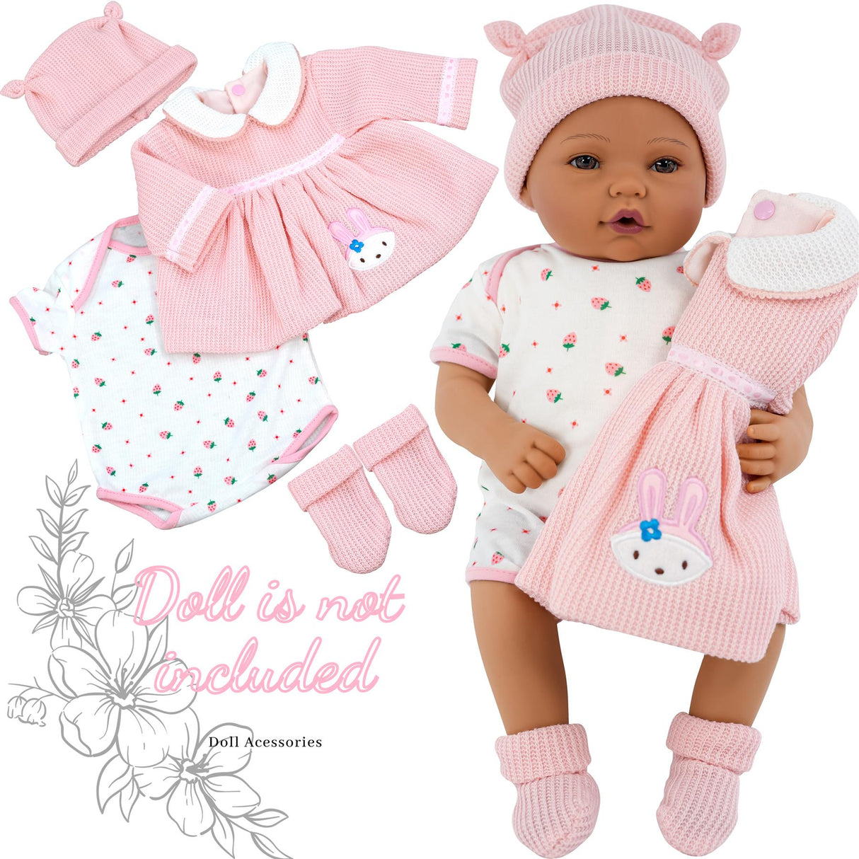BiBi Outfits - Reborn Doll Clothes (Pink Dress) (50 cm / 20") by BiBi Doll - UKBuyZone