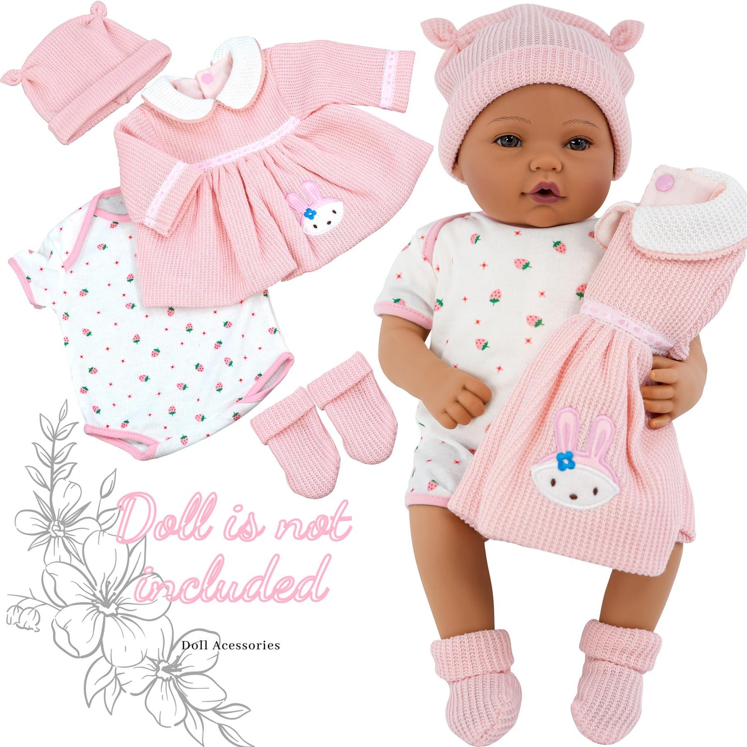 BiBi Outfits - Reborn Doll Clothes (Pink Dress) (50 cm / 20") by BiBi Doll - UKBuyZone