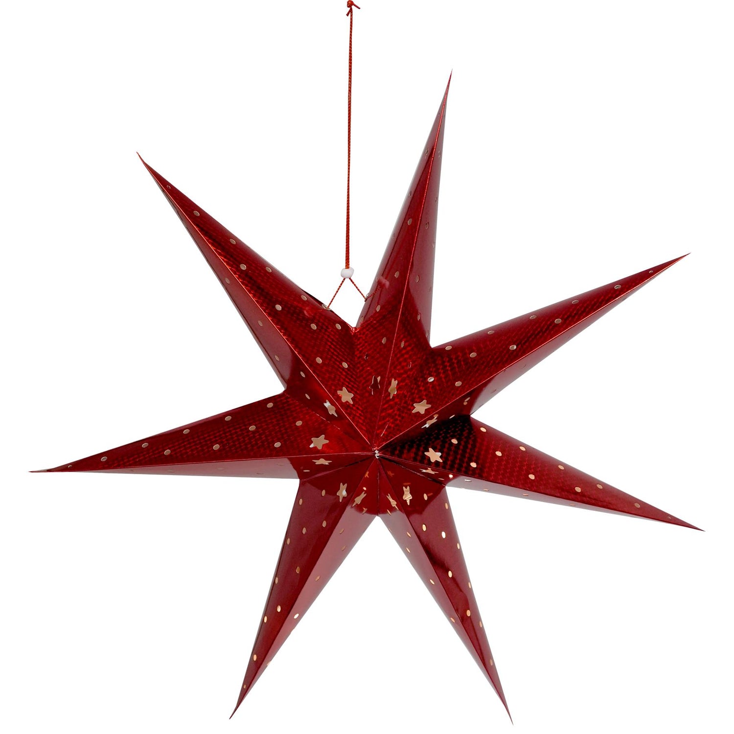 Large LED Paper Hanging Star Red by GEEZY - UKBuyZone