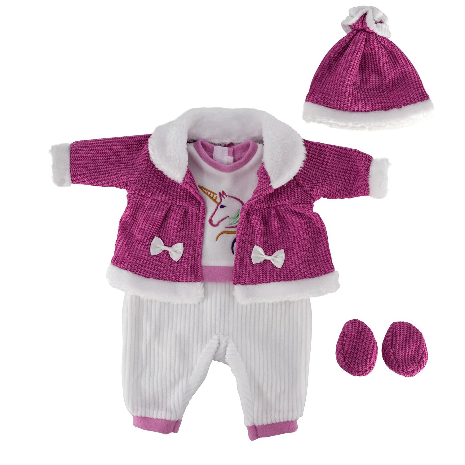 BiBi Outfits - Set of Two Doll Clothes (Hot Pink & Purple Coat) (45 cm / 18") by BiBi Doll - UKBuyZone