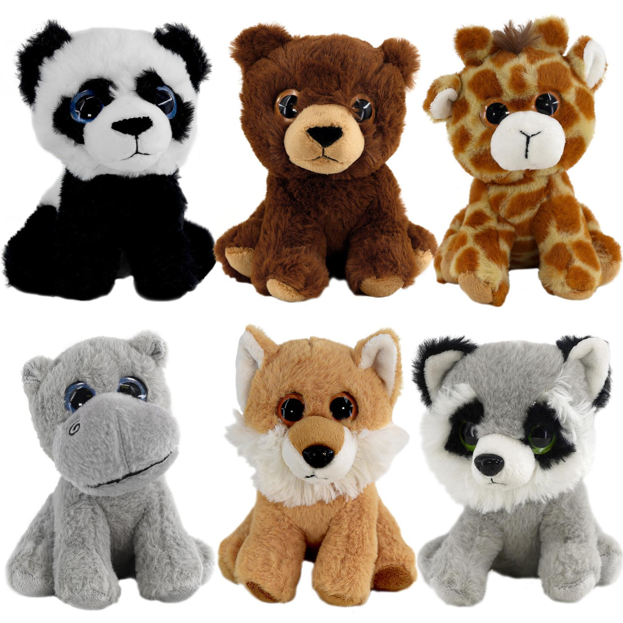 Set of 6 Soft Plush Animals Toys by The Magic Toy Shop - UKBuyZone