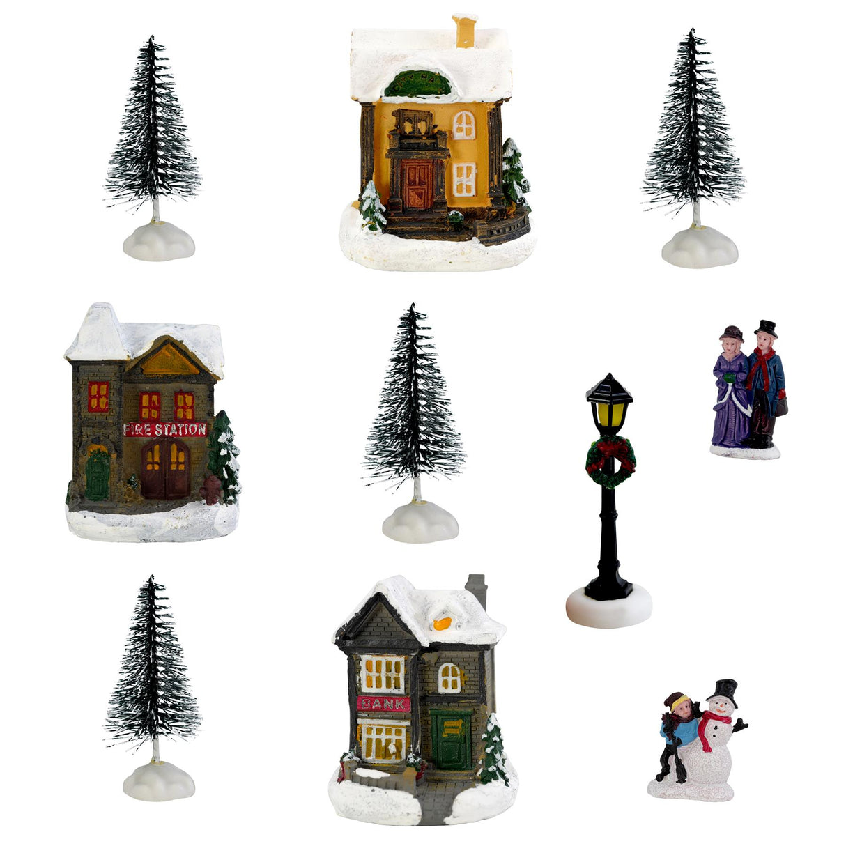 10pc Christmas Village Set by The Magic Toy Shop - UKBuyZone