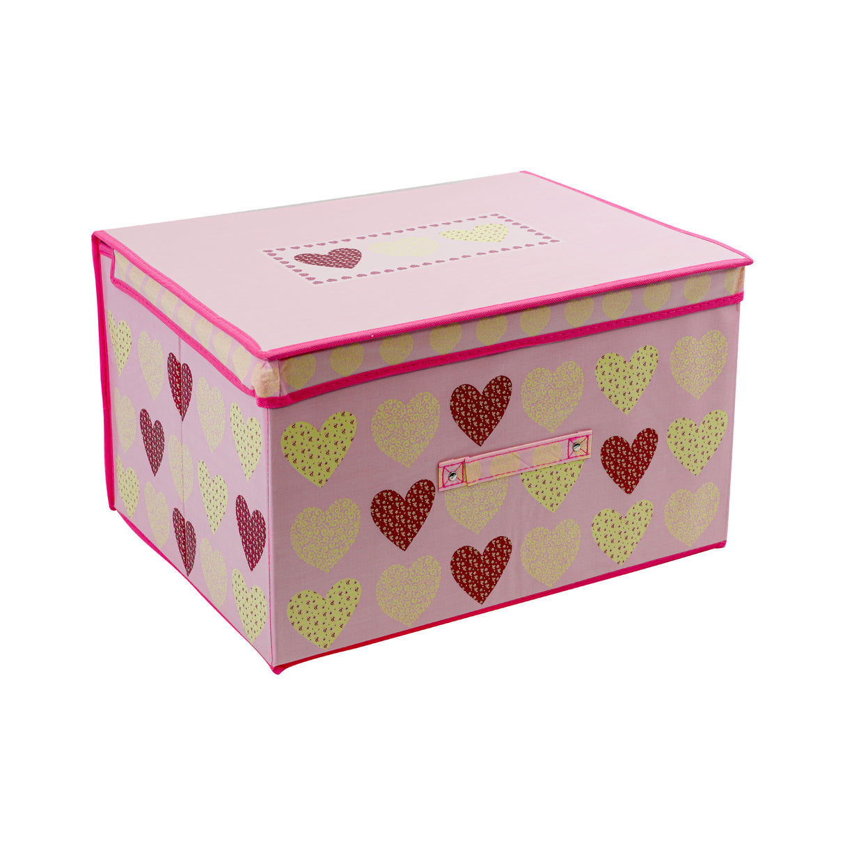 Pink Hearts Large Storage Box by The Magic Toy Shop - UKBuyZone
