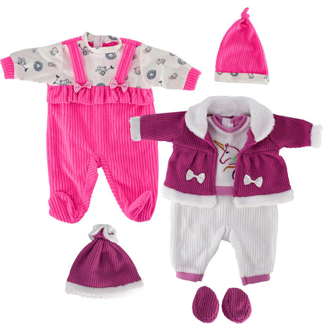 BiBi Outfits - Set of Two Doll Clothes (Hot Pink & Purple Coat) (45 cm / 18") by BiBi Doll - UKBuyZone