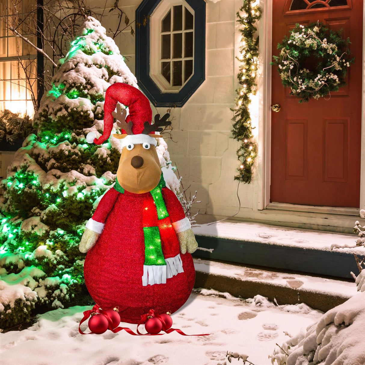 Collapsible Raindeer Christmas Decoration with LED lights by The Magic Toy Shop - UKBuyZone