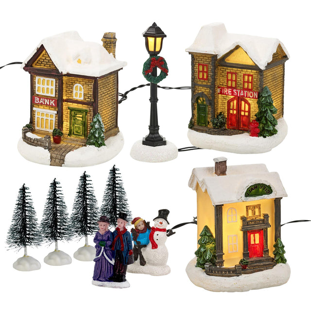 10pc Christmas Village Set by The Magic Toy Shop - UKBuyZone