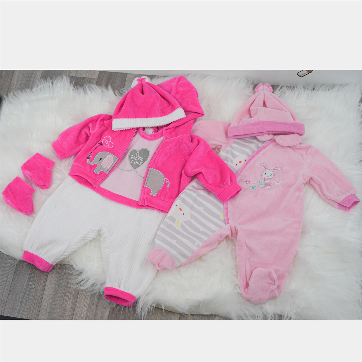 BiBi Outfits - Set of Two Doll Clothes (Pink Elephant & Pink) (50 cm / 20") by BiBi Doll - UKBuyZone