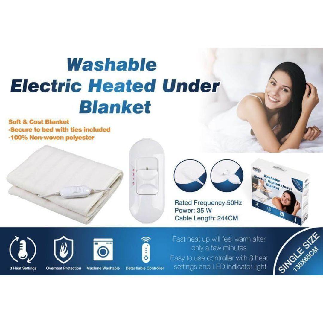 Electric Heated Blanket with 3 Heat Setting Controller by GEEZY - UKBuyZone