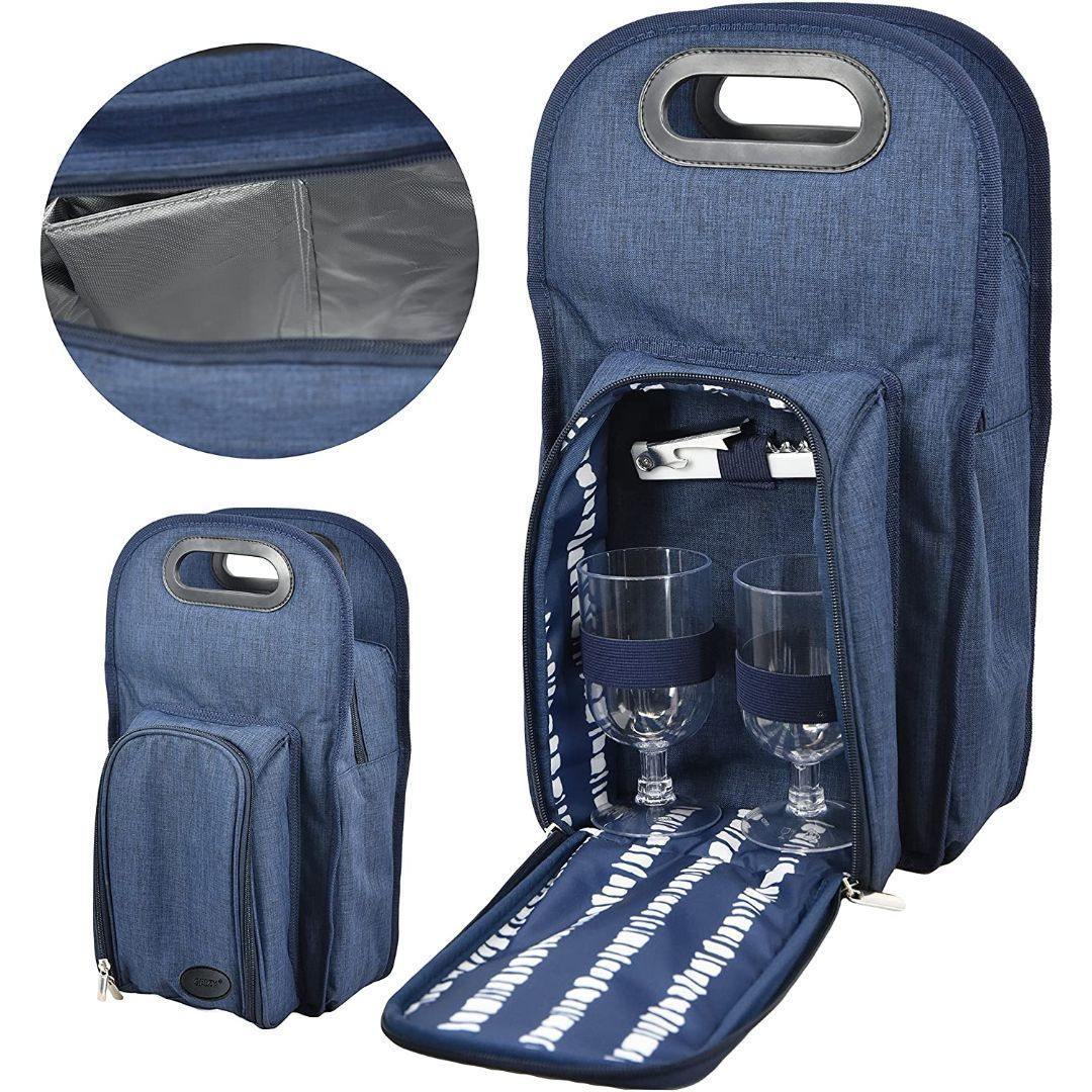 2 Person Denim Wine Bottle Cooler by GEEZY - UKBuyZone