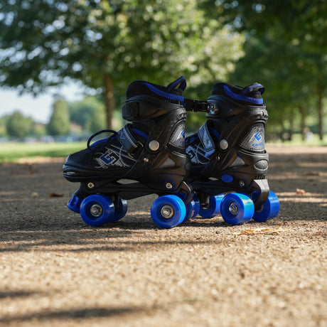 Blue and Black Roller Skates for Kids with 4 Wheel by The Magic Toy Shop - UKBuyZone