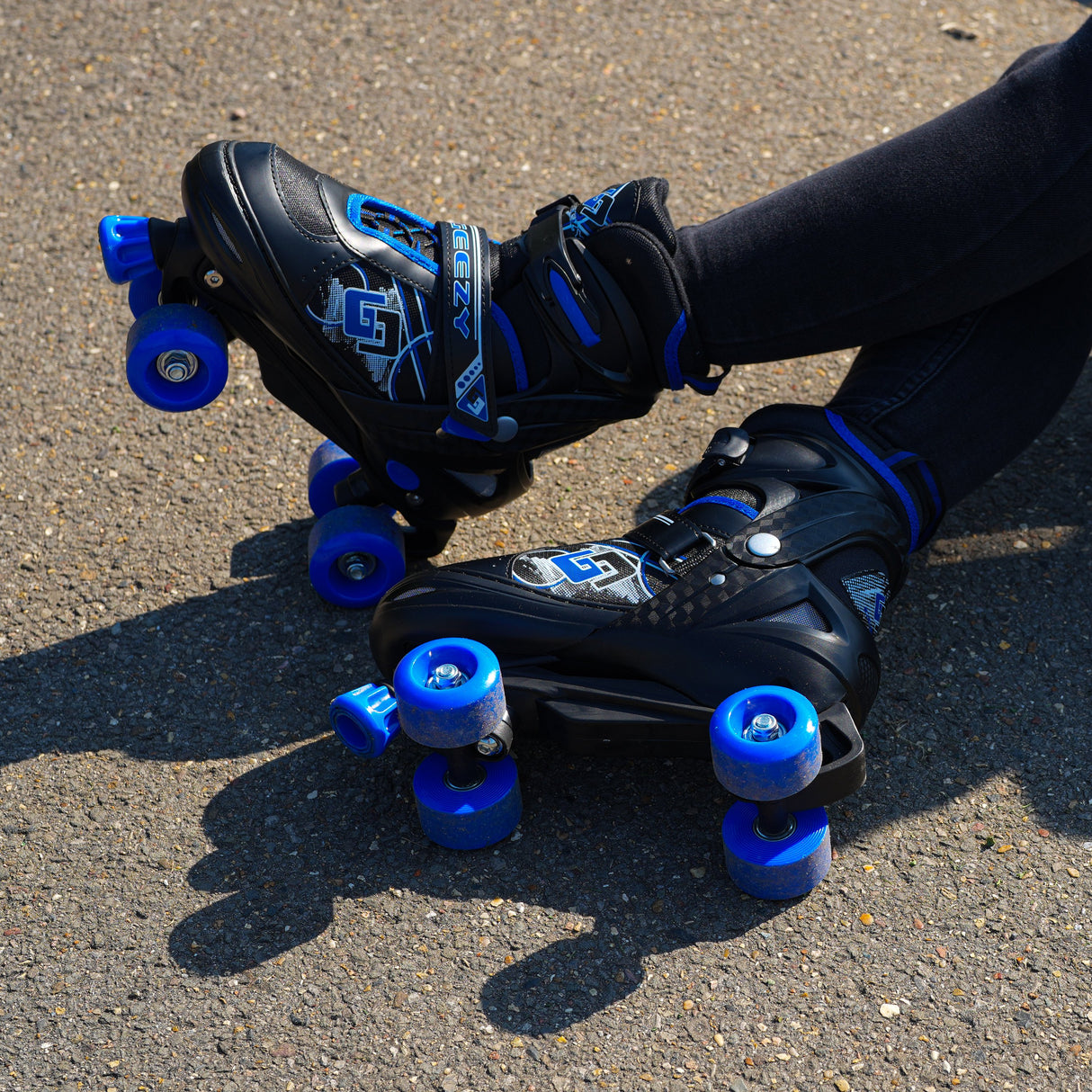 Blue and Black Roller Skates for Kids with 4 Wheel by The Magic Toy Shop - UKBuyZone