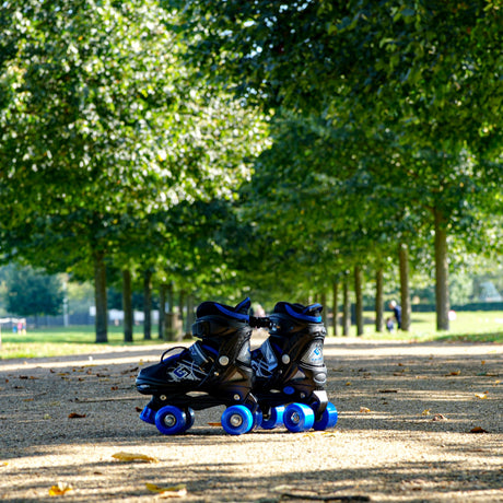 Blue and Black Roller Skates for Kids with 4 Wheel by The Magic Toy Shop - UKBuyZone