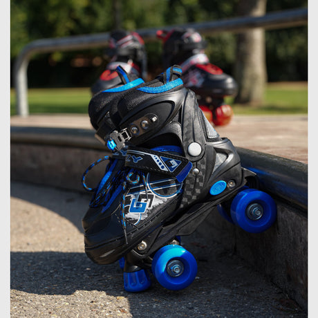 Blue and Black Roller Skates for Kids with 4 Wheel by The Magic Toy Shop - UKBuyZone